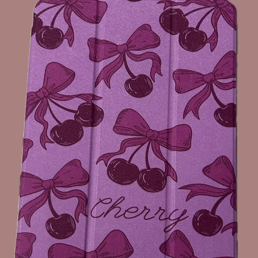Purple Cherry Bow Patterned Case